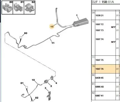 PSA 1507.76 Yakıt Hava Hortumu  1507.76