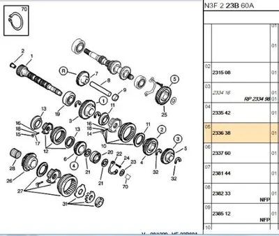 PSA 2336.38 Vites Dişlisi  2336.38