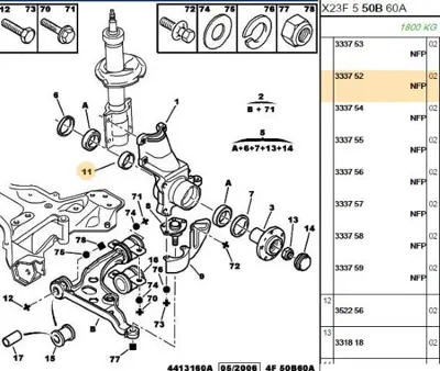 PSA 3337.52 Ön Porya Ayar Simi Firsat 333752 3337.52 333752 333752 