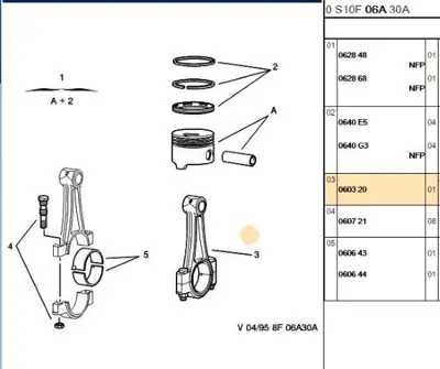 PSA 0603.20 Piston Kolu Tu3-2 Firsat Adet 60320 0603.20 60320 60320 60320