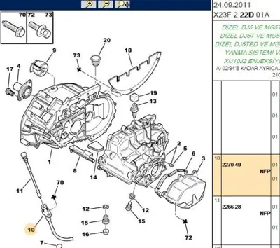 PSA 2270.49 Yag Çubugu Klavuzu Firsat 227049 2270.49 227049 227049 
