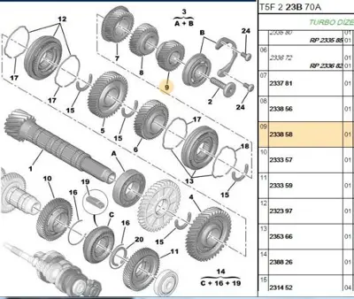 PSA 2338.56 5.Vites Dislisi 233856 2338.56 233856 233856 233856