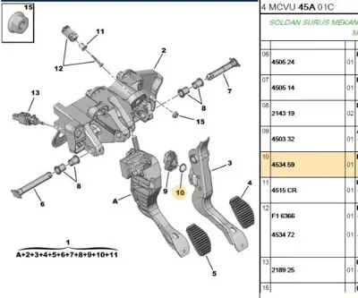 PSA 4534.59 Bağlantı Klipsi 51531328 453459 1953459 6PU009121591 ADA107216 410570894 19957 466946 WG1014910 AS4413