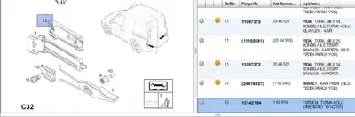 PSA 13142194 Kapı Freni Arka Bagaj Kap.3 Com-C 13142194 160919