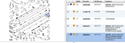 PSA 55566621 O:Sensör 55563091 55566621 5855376 855874