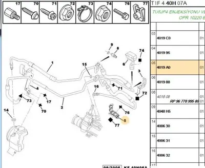 PSA 4019.A0 Dıreksıyonhortumagrafı 4019.A0