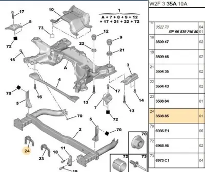 PSA 3508.85 Ön Travers Ara Parça  3508.85
