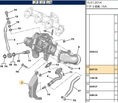 PSA 0377.53 Turbo Baglanti Ayagi 37753 0377.53 37753 37753 