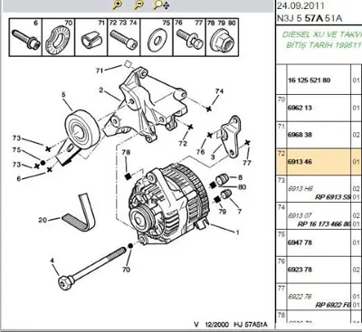 PSA 6913.46 Bağlantı Vidası 691346