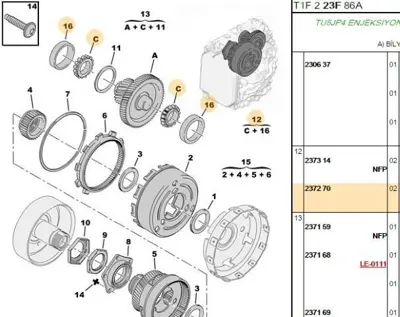 PSA 2372.70 diferansiyel Rulmanı  2372.70