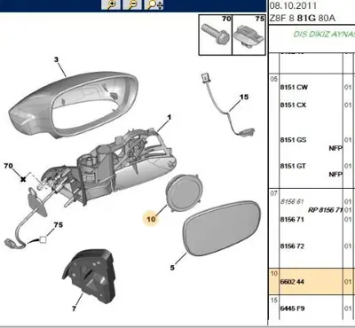 PSA 6602.44 Ayna Motoru 660244