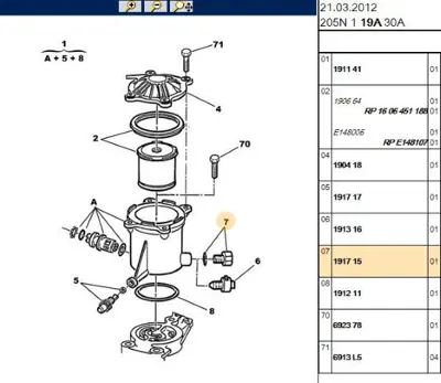 PSA 1917.15 Mazot Filtre Kutu Tapası  1917.15