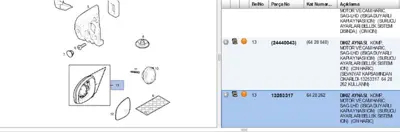 PSA 13253317 Ayna Sağ Elkt.Kat.Nır Mot.Suz VECTRAC 13253317 24440043 6428262 6428848