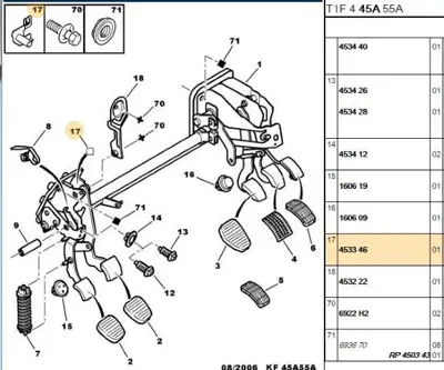 PSA 4533.46 Fren Pedal Agrafı  4533.46