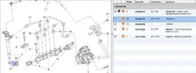 PSA 55565375 Enjektor Rondelasi Opel Insignia A B20dt 5821106 55565375