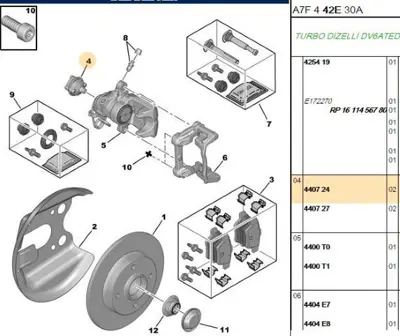 PSA 4407.24 Arka Fren Titreme Önleyic 4407.24