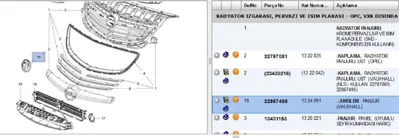 PSA 22867495 Marka Amblemi Opel 1322040 1322042 1324091 22787089 22867495 23430216