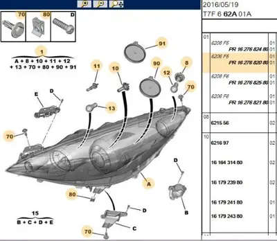 PSA 1627682080 Far Sağ 308 E.M  Rcz 6206.F5 6206F5 6206F5 6206F5 1627682080