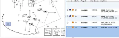 PSA 13258415 Far Yıkama Hortumu 13258415 1451030