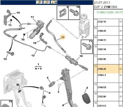 PSA 2156.25 Debriyaj Yağ Hortumu  2156.25