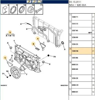 PSA 1308.R6 Deflektör Kapağı 1308R6
