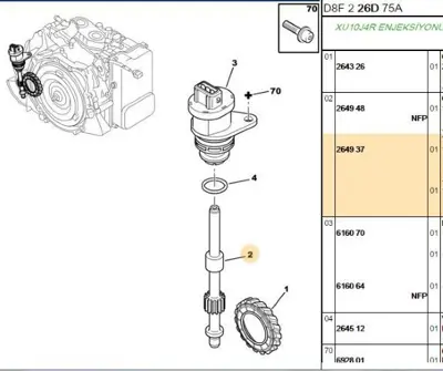 PSA 2649.37 Hız Kontrol Dişlisi  2649.37