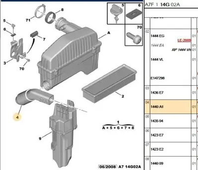 PSA 1440.A1 Hava Hortumu 1.4 1440.A1