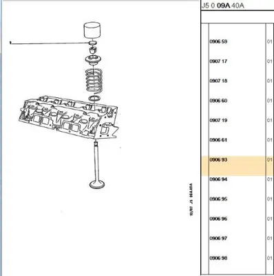 PSA 0906.93 Subap Ayar Simi 3.625 90693 90693 90693 90693 90693