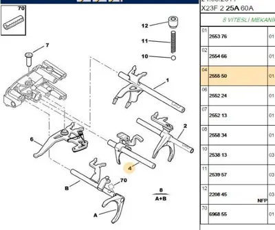 PSA 2555.50 Geri Vites Çatalı  2555.50