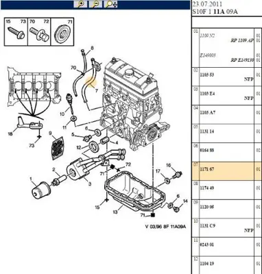 PSA 1171.67 Yağ Borusu  1171.67