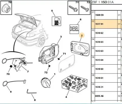 PSA 1517.81 Dış Depo Kapağı  1517.81