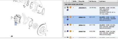 PSA 25964183 Fren Kalıperı Komple 96625936 96626068 25964183 96626067 25964182 96625937 4808859 4814331 4814330 4808860