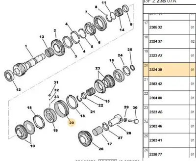 PSA 2324.38 Senkromenç Halkası  2324.38