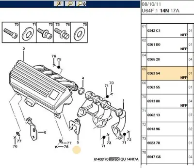 PSA 0363.54 Hava Distrib.Tespit Ayagi Xud9 Firsat 36354 0363.54 36354 36354 