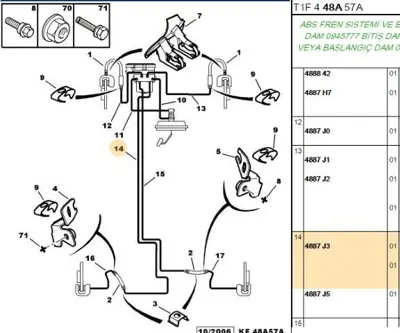 PSA 4887.J3 Fren Hıdrolık Borusu  4887.J3