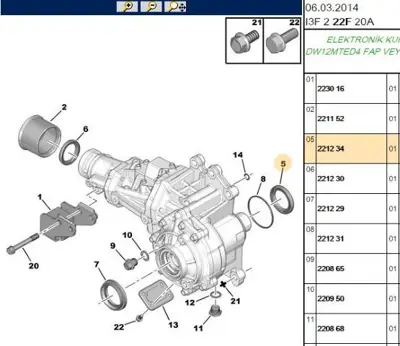 PSA 2212.34 diferansiyel Keçesi  2212.34