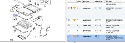 PSA 24413469 Acilir Tavan Kaplama Tutucusu Opel Astra H  187571 24413469