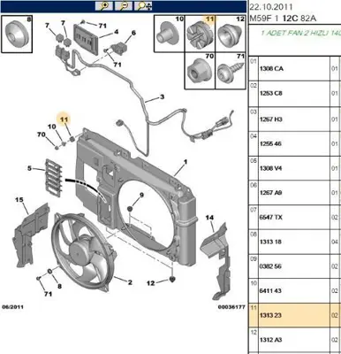 PSA 1313.23 Fan Davlunbaz Bağ Lastiği 131323