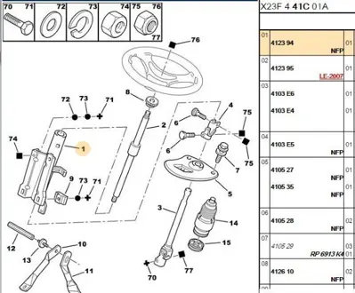 PSA 4123.94 Dir.Kolonu Bagl.Mesnedi  Boxer 412394 4123.94 412394 412394 412394