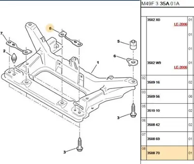 PSA 3508.70 Motor Travers Somun Sacı  3508.70