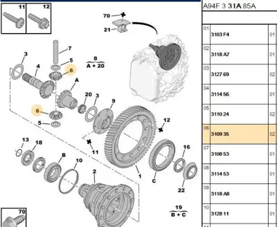PSA 3109.35 İstavroz Dişlisi  3109.35
