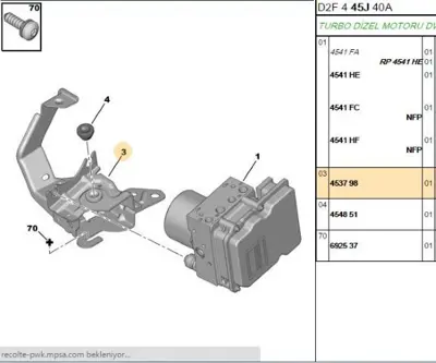 PSA 4537.98 Abs Blok Bağlantı Ayak  4537.98