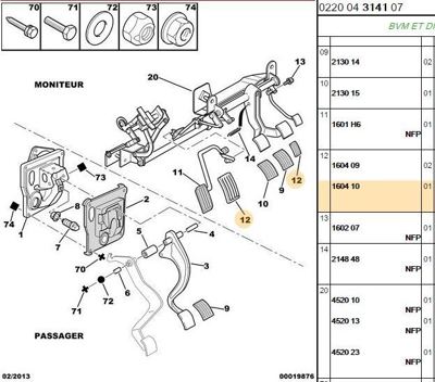 PSA 1604.10 Pedal Papucu 160410