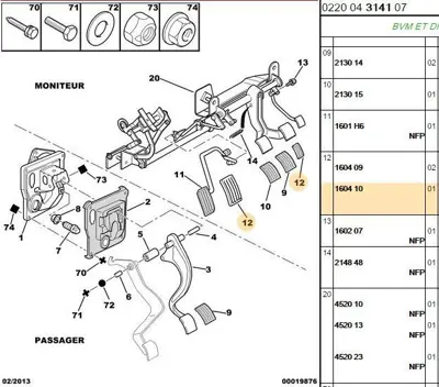 PSA 1604.10 Pedal Papucu 160410