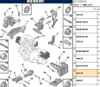 PSA 1814.29 Motor Takoz Tutucu 181429