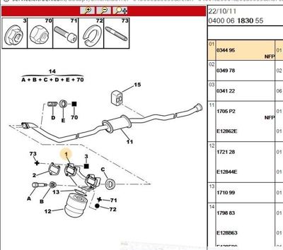 PSA 0344.95 Eksoz Manifoldu Xud9 34495