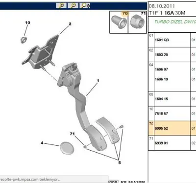 PSA 6995.52 Plastik Tapa  6995.52