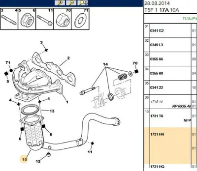 PSA 1731.HR Ön Egzoz Katalizör Bvm Tu 1731T8