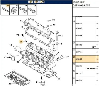 PSA 0250.47 Subap Kapak Vıdası 0250.47