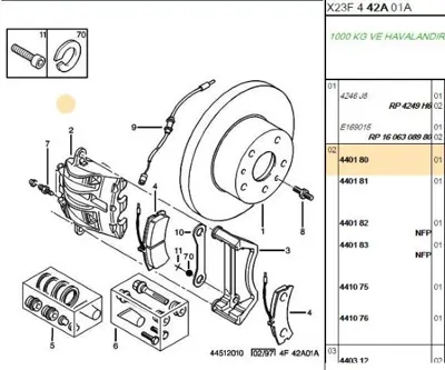 PSA 4401.80 Fren Kaliperi  Sol 440180 4401.80 440180 440180 